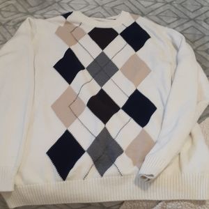 Beige argyle sweater